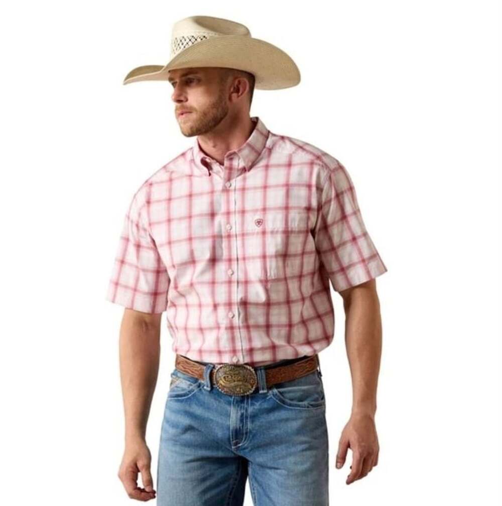 Ariat Pro Series Tully Peach Plaid Shirt Size XL
